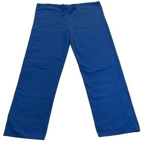 Landau Pants Scrubs Royal Blue Medium Petite Straight Leg Drawstring Pockets